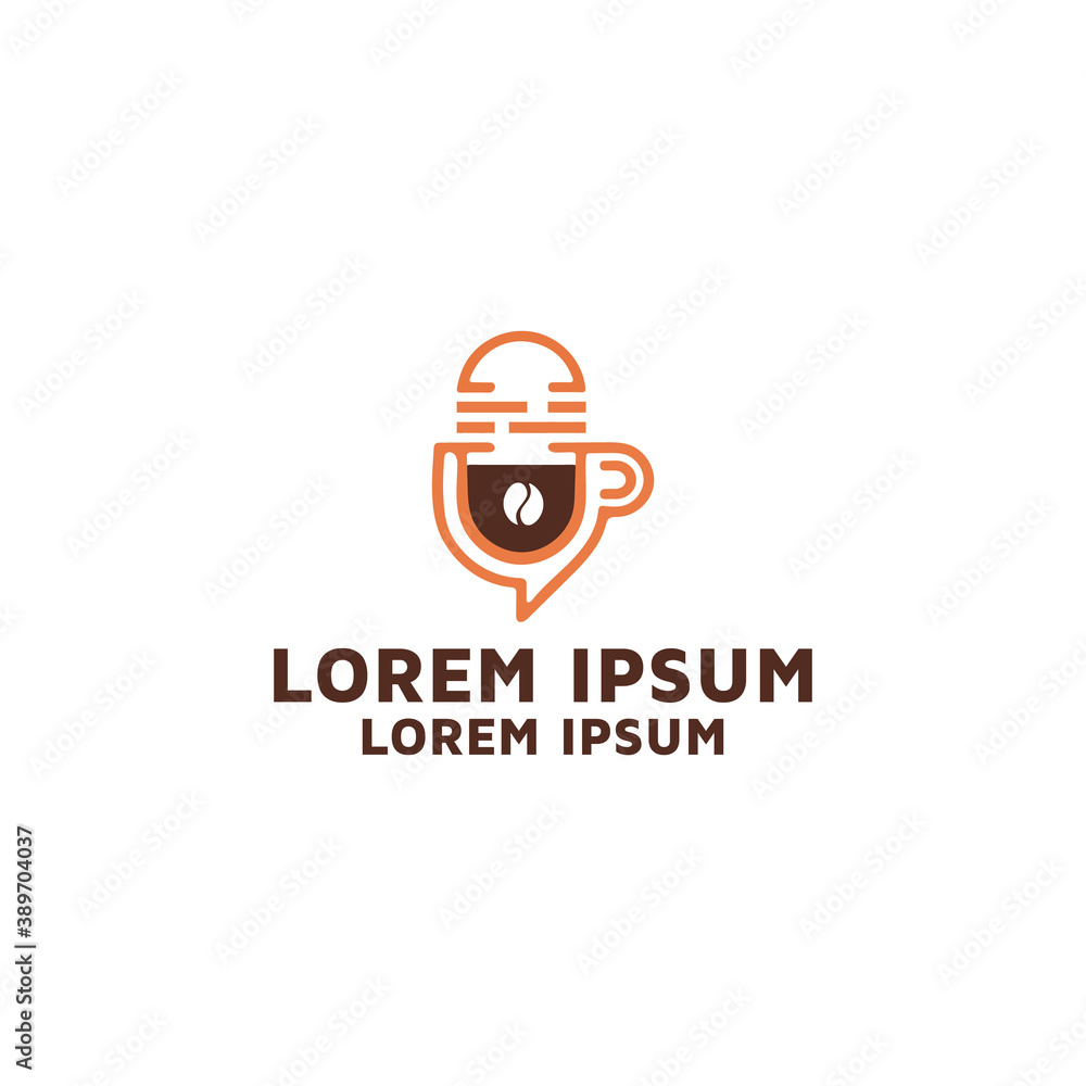 Podcast & coffee logo design idea Podcast & coffee logo design idea