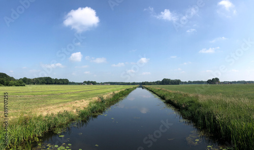 Farmland and a canal