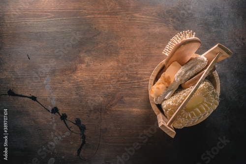 Schilderij op canvas Bathhouse sauna concept background