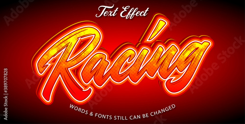Racing editable font effect