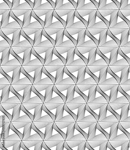 Vector geometric seamless pattern. Modern geometric background. Mesh with triangles of fine threads.