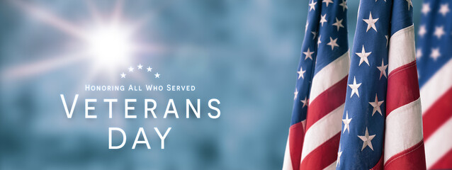 American National Holiday. US Flag background with American stars, stripes and national colors. Memorial Day or Veterans Day concept.