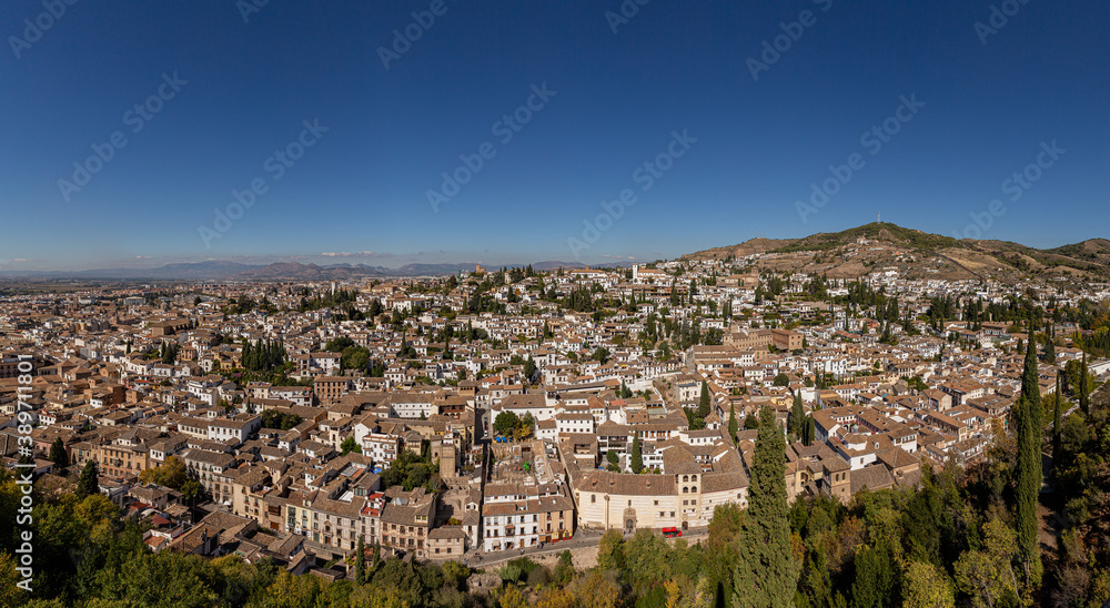 panoramic view from Granada, Andalucia, Spain