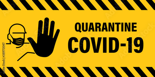 Yellow black quarantine virus alert warning sign