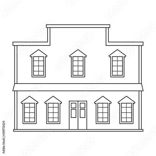 Wild west building vector icon.outline vector icon isolated on white background wild west building.