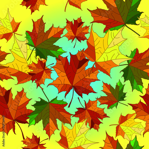 autumn leaves seamless pattern