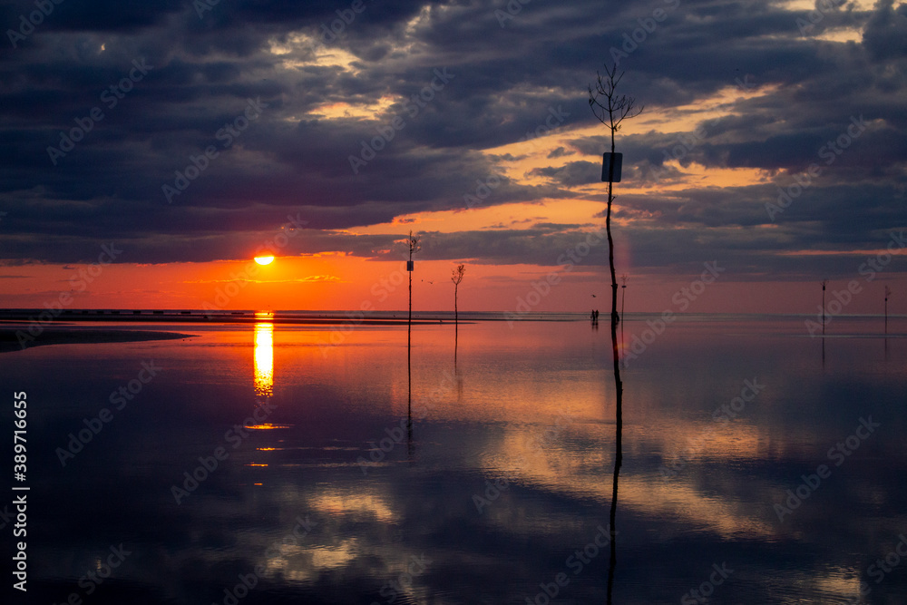 Sunset over Cape Code Bay in Orleans. Sunset over Cape Code Bay in Orleans.