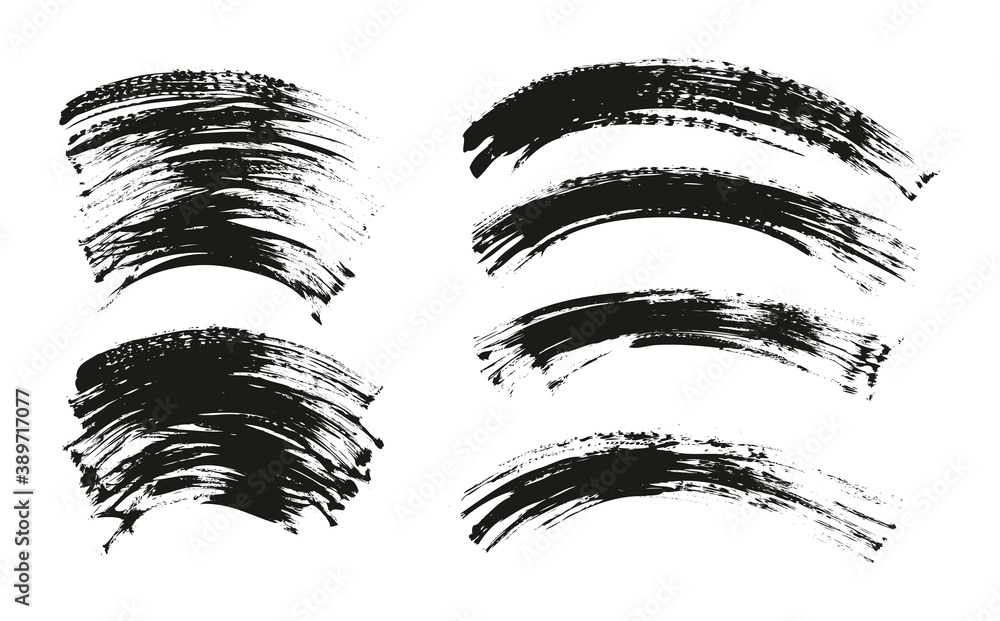 Flat Fan Brush Thin Curved Background Mix High Detail Abstract Vector Background Mix Set 