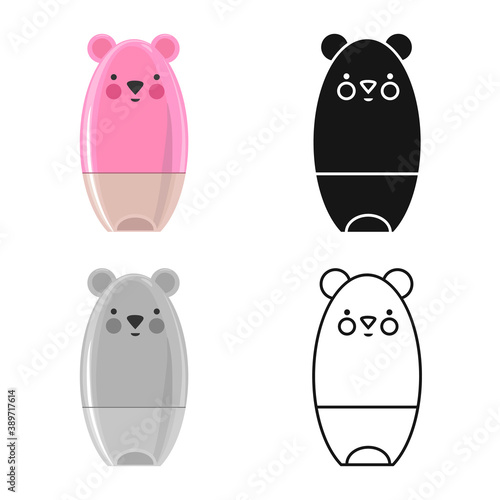 Isolated object of pomade and lipstick icon. Graphic of pomade and lipgloss stock vector illustration.