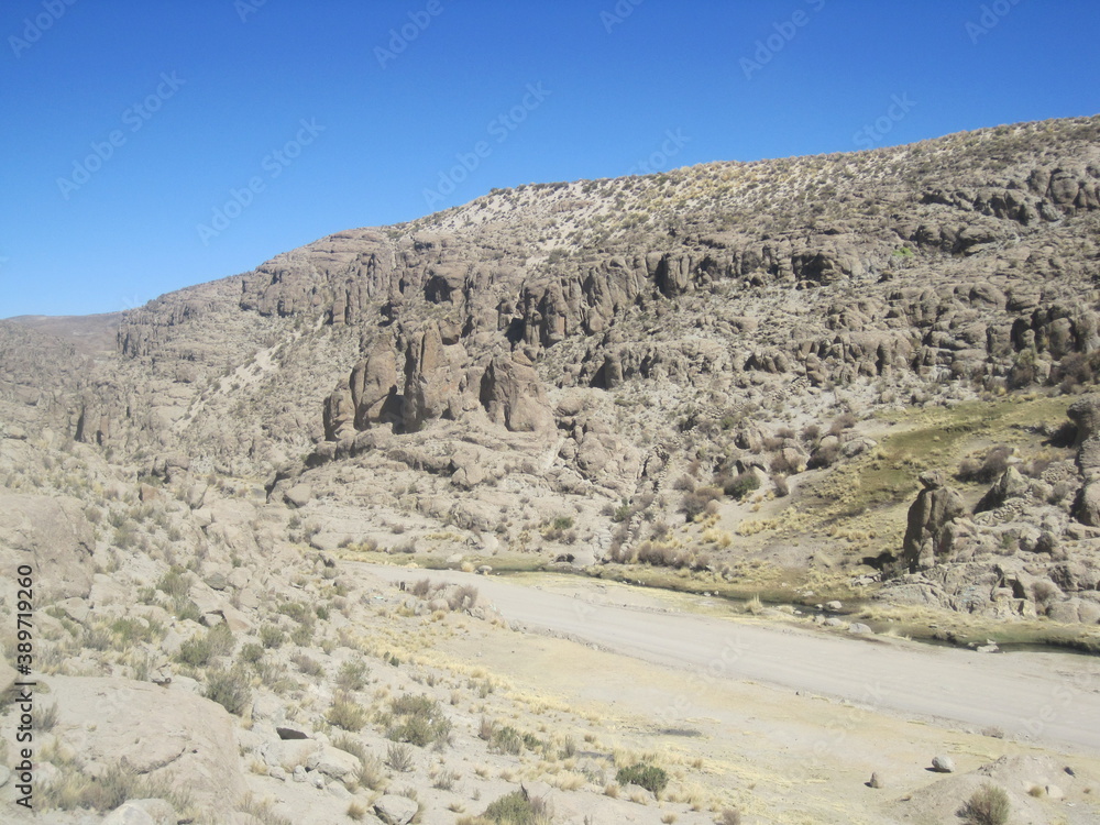 Exploring the beautiful mountain landscapes in the Andes around Sucre in Bolivia, South America Exploring the beautiful mountain landscapes in the Andes around Sucre in Bolivia, South America