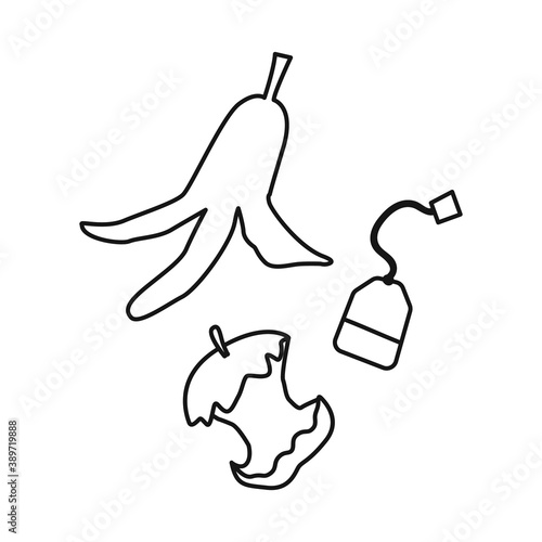 Isolated object of trash and recycle symbol. Web element of trash and rubbish vector icon for stock.