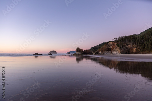 sunset over the sea Oregon coast Cannon Beach