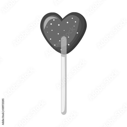 Isolated object of lollipop and heart logo. Graphic of lollipop and sweet vector icon for stock.