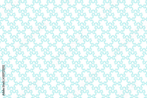 Blue snowflakes on a white background. Drawn seamless pattern. Winter background