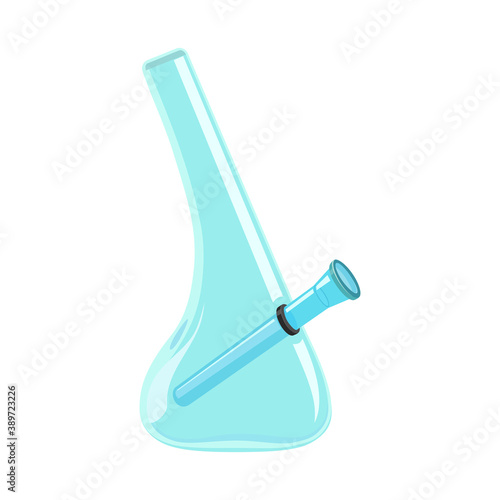 Vector design of bong and marijuana sign. Graphic of bong and smoke stock symbol for web.