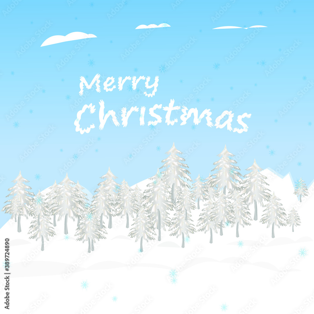 christmas card with christmas tree