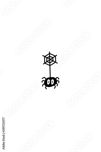 Cute spider over white background