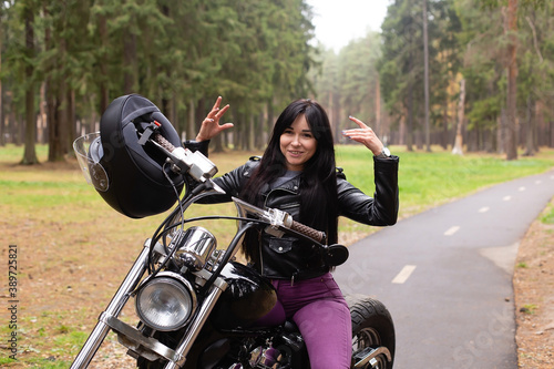 Happy girl on a motorcycle © vilma3000