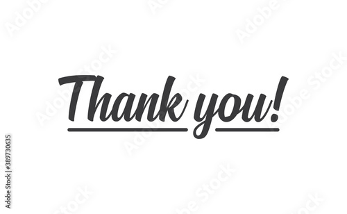 Thank you text. Lettering style typography design.