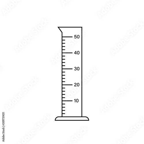 Empty Graduated cylynder line icon. Clipart image isolated on white background.