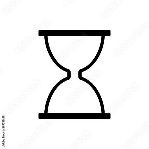 Empty hourglass simple icon. Clipart image isolated on white background.
