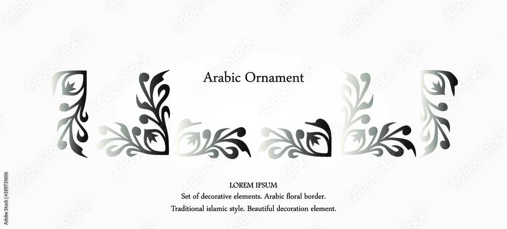 Set of geometric pattern designs. Vector ethnic oriental circle ornament. Arabic ornament style. Eps 10 Vector Illustration Set of geometric pattern designs. Vector ethnic oriental circle ornament. Arabic ornament style. Eps 10 Vector Illustration