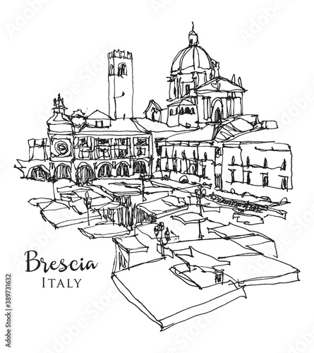 Drawing sketch illustration of
