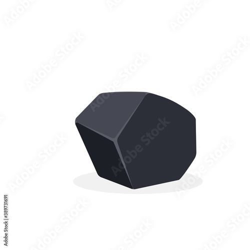 Lump of coal icon. Clipart image isolated on white background.