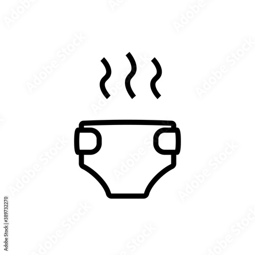 Dirty diaper line icon. Clipart image isolated on white background.