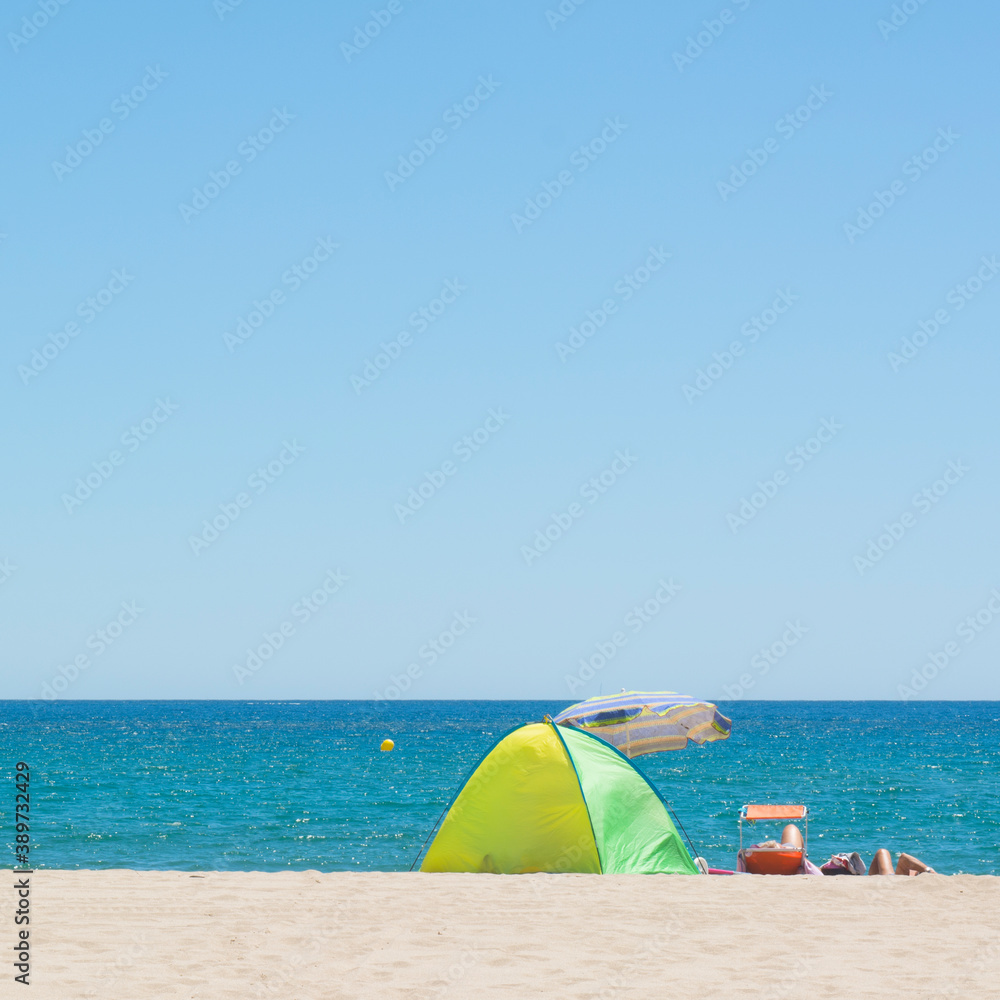 Acampada en la playa