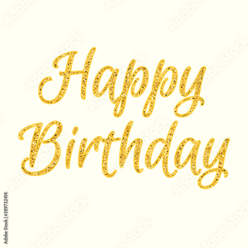 Happy Birthday glitter text. Clipart image