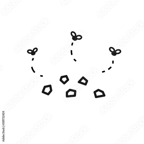 Stinky trash line icon. Clipart image isolated on white background.