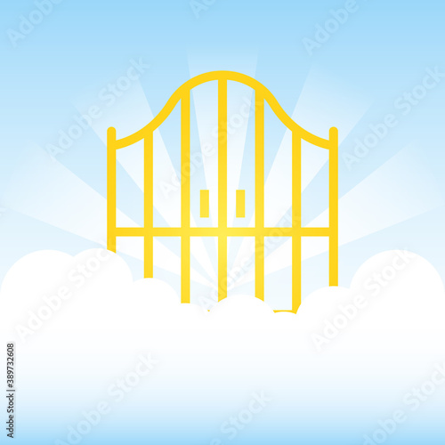 Heaven gate illustration. Clipart image.