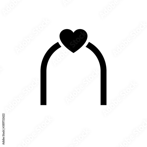 Marriage gate glyph icon. Clipart image isolated on white background.