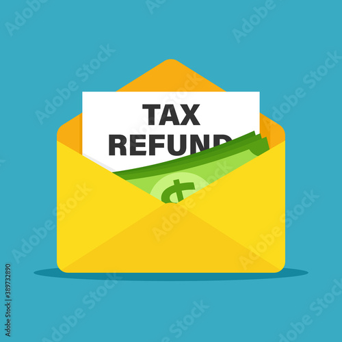 Tax refund illustration. Clipart image.