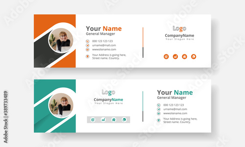 modern Email Signature flat Templates, email footer, banner vector illustration.