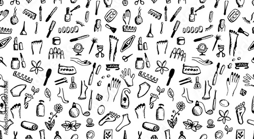 Manicure and pedicure, seamless pattern for your design
