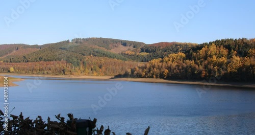 Obernautal dam in Siegerland during dry spells photo