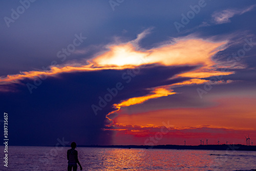 dramatic sunset over the sea  © Bahram