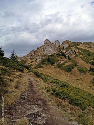 Amazing mountains landscape during fall season.  photo