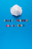 protect yourself from the covid with surgical mask KN95 poster