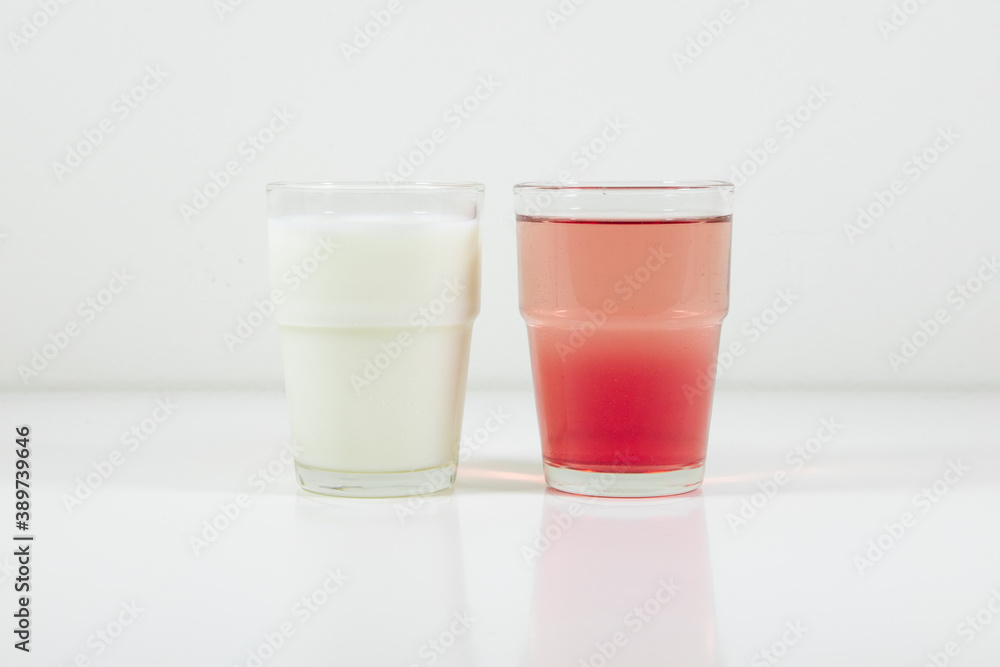 Glasses of lemonade in colors representing flag of Poland. It is a photo in a series of similar photos perfect to use in a quiz. Glasses of lemonade in colors representing flag of Poland. It is a photo in a series of similar photos perfect to use in a quiz.