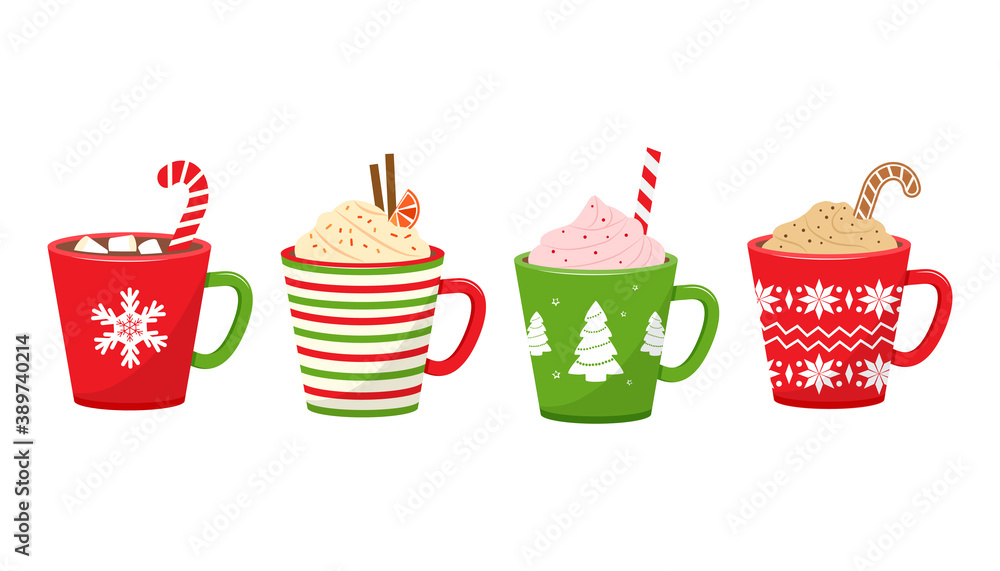Premium Vector  Christmas winter candy cups vector illustration