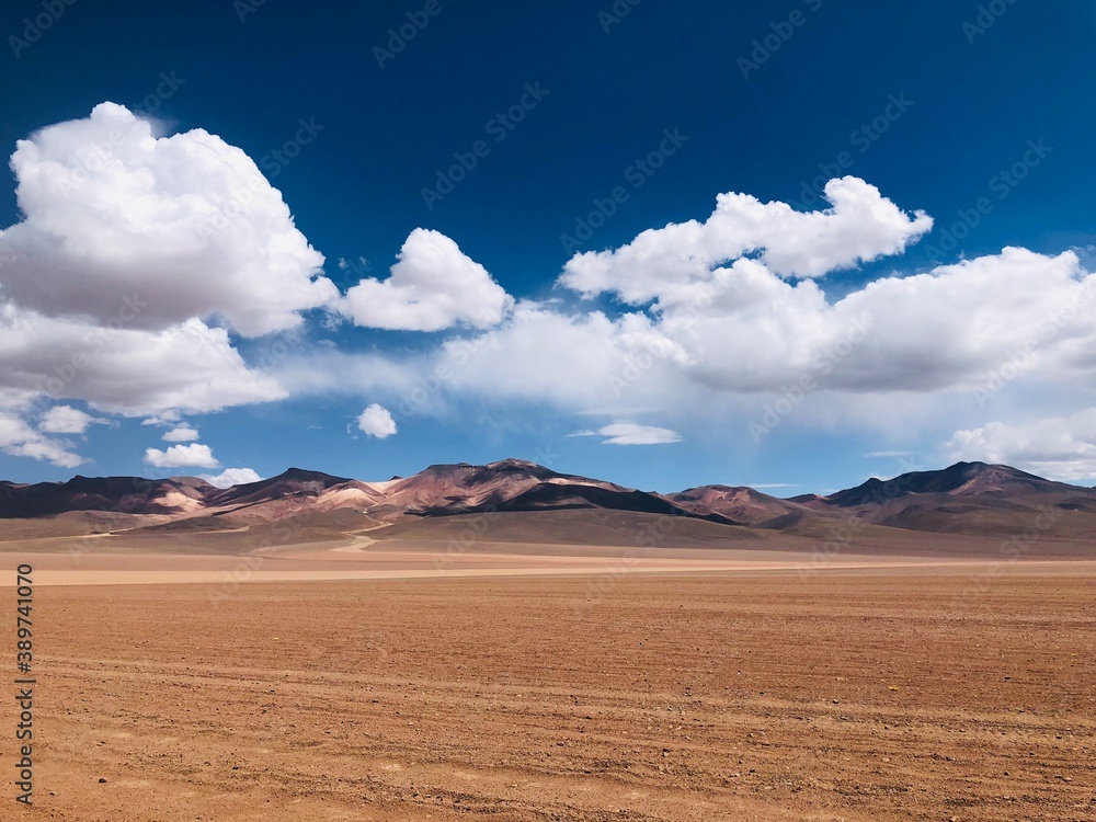 landscape with blue sky