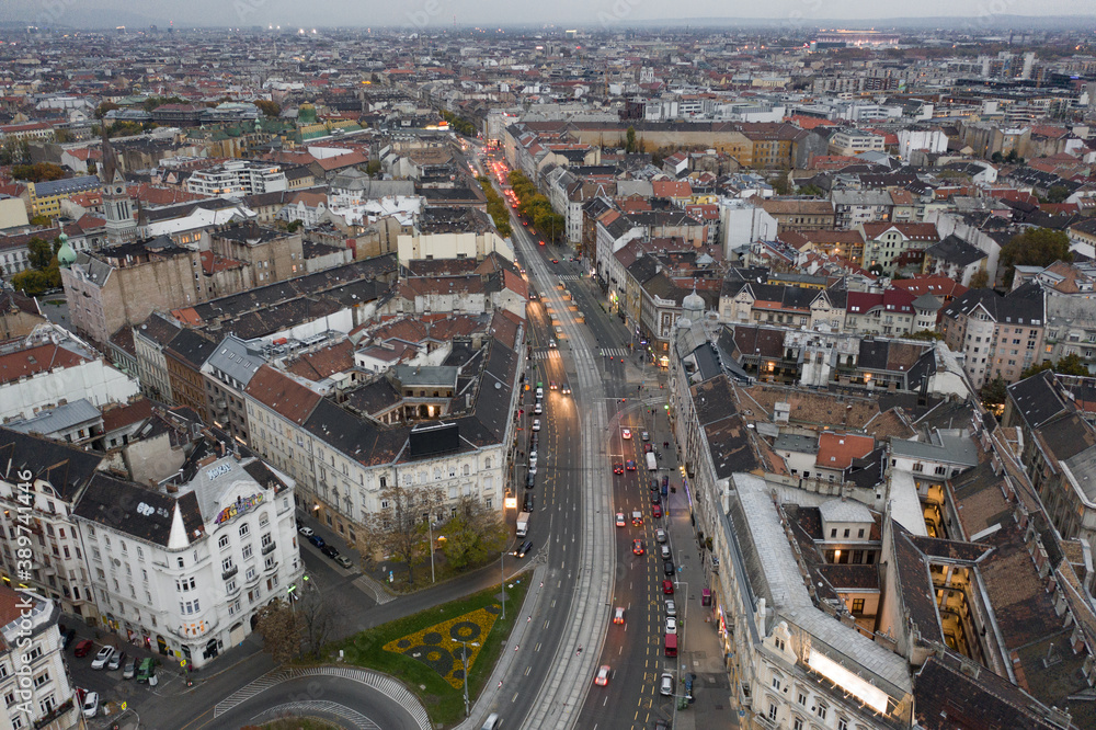 Fototapeta premium Hungary - Budapest downtown from drone view