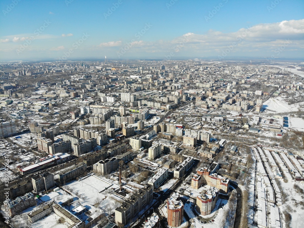 Aerial view of Kirov in winter (Russia)