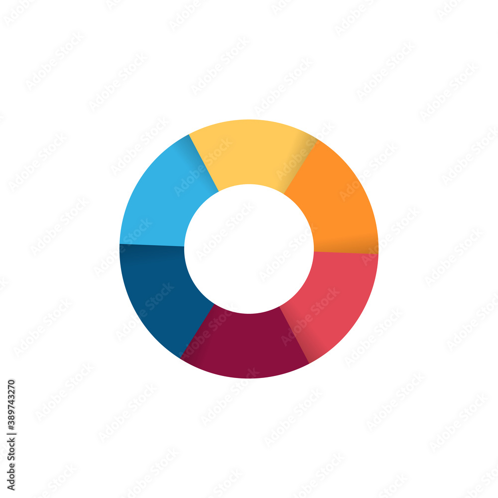 Separate doughnut graph pie charts icon with colorful parts. Morden flat design vector eps 10 circular diagram infographic for logo button banner isolated on white background Vector stock Separate doughnut graph pie charts icon with colorful parts. Morden flat design vector eps 10 circular diagram infographic for logo button banner isolated on white background Vector stock
