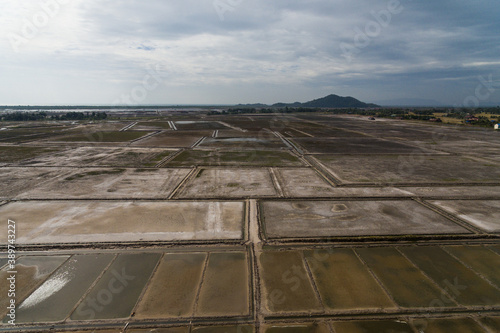 Krong Kampot Salt Fields in Cambodia Asia Aerial Drone Photo