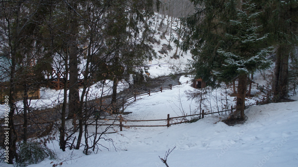 winter time in trans carpathian region of Ukraine