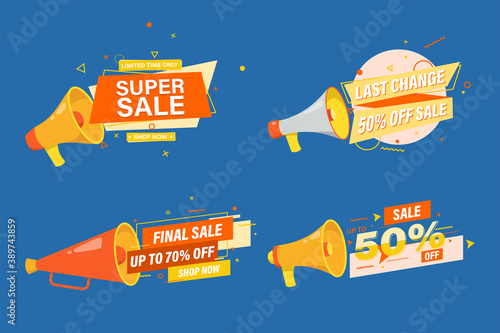 Set of sale banner or promo template design for online web.